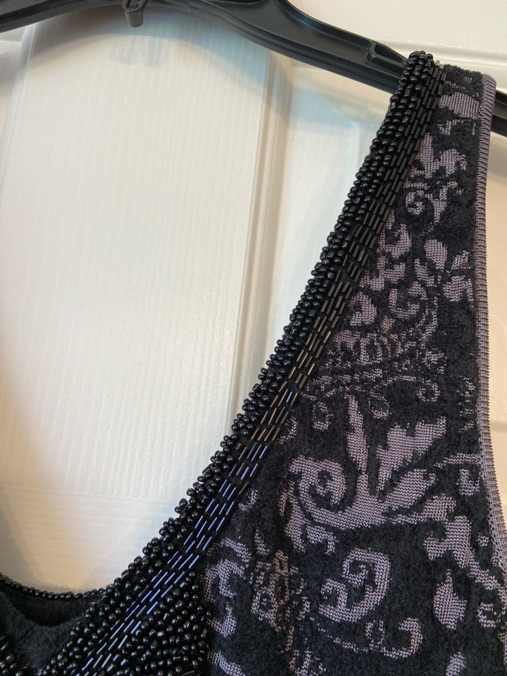 Free People Black and Grey Starstruck Woven Beaded Bodycon Dress Sz Medium - Picture 9 of 15